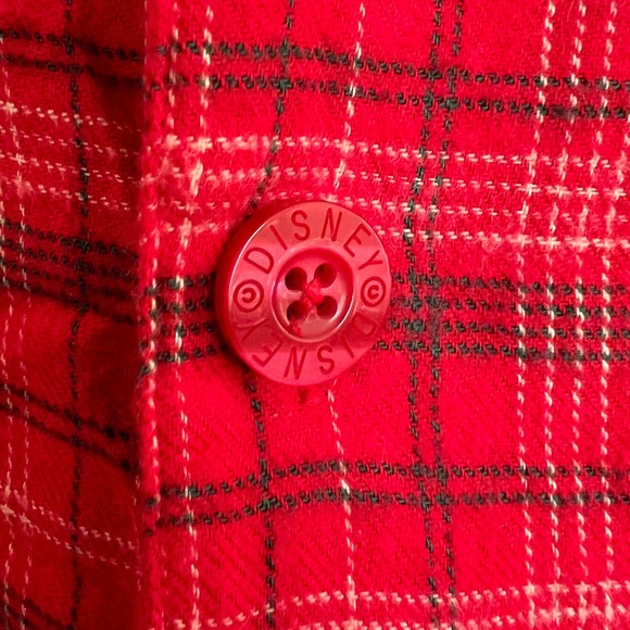 Size medium oversized Disney Store plaid flannel sleep Shirt with Mickey Mouse - Picture 3 of 6